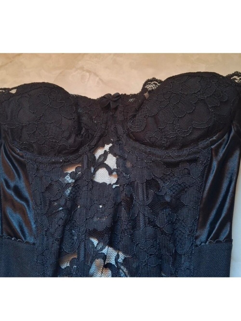 Vintage Victoria's Secret Black Lace Bustier 34B